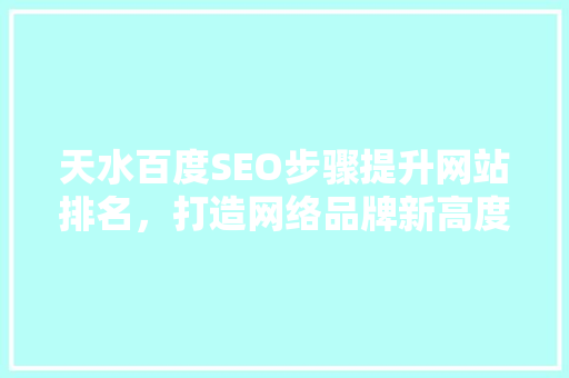 天水百度SEO步骤提升网站排名，打造网络品牌新高度