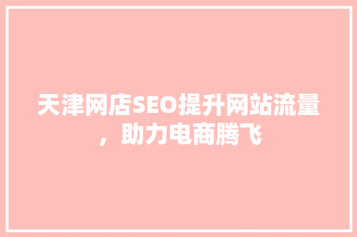 天津网店SEO提升网站流量，助力电商腾飞