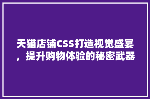 天猫店铺CSS打造视觉盛宴，提升购物体验的秘密武器