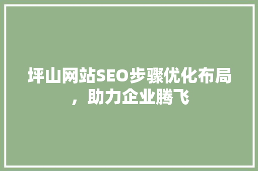 坪山网站SEO步骤优化布局，助力企业腾飞