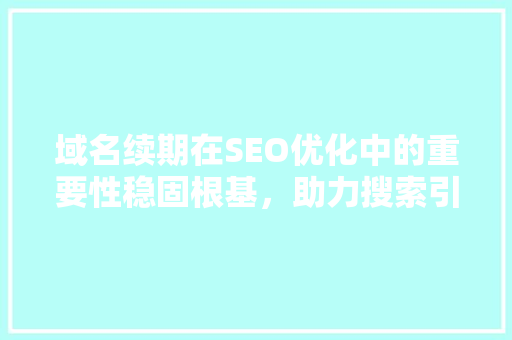 域名续期在SEO优化中的重要性稳固根基，助力搜索引擎排名