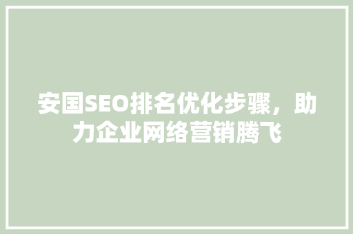 安国SEO排名优化步骤，助力企业网络营销腾飞