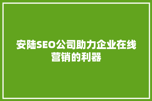 安陆SEO公司助力企业在线营销的利器