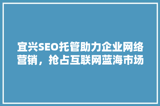 宜兴SEO托管助力企业网络营销，抢占互联网蓝海市场