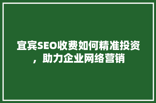 宜宾SEO收费如何精准投资，助力企业网络营销