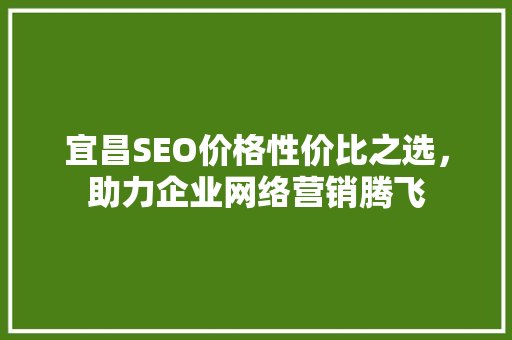 宜昌SEO价格性价比之选，助力企业网络营销腾飞