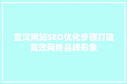 宣汉网站SEO优化步骤打造高效网络品牌形象