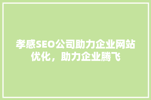 孝感SEO公司助力企业网站优化，助力企业腾飞