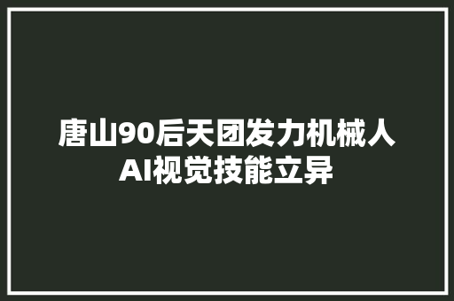 唐山90后天团发力机械人AI视觉技能立异