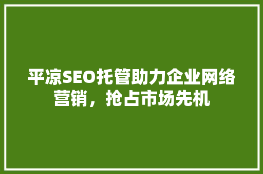 平凉SEO托管助力企业网络营销，抢占市场先机