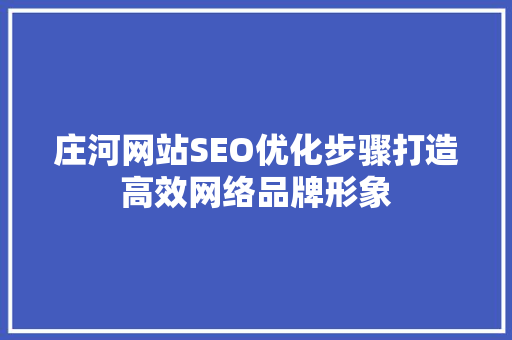 庄河网站SEO优化步骤打造高效网络品牌形象