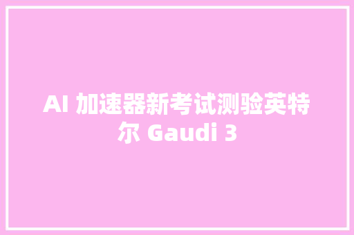 AI 加速器新考试测验英特尔 Gaudi 3