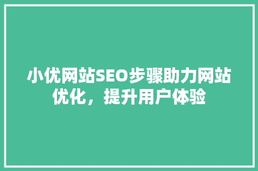 小优网站SEO步骤助力网站优化，提升用户体验