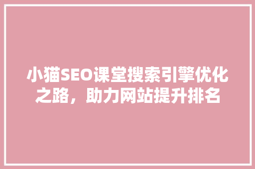 小猫SEO课堂搜索引擎优化之路，助力网站提升排名