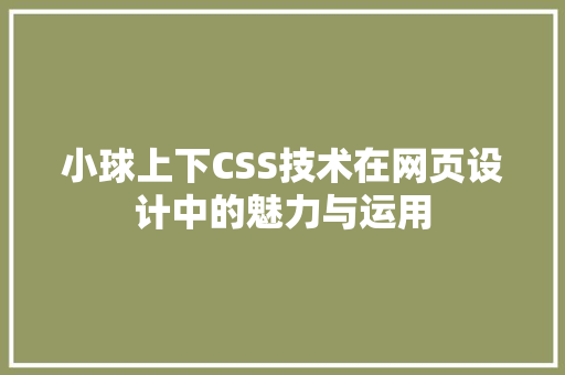 小球上下CSS技术在网页设计中的魅力与运用