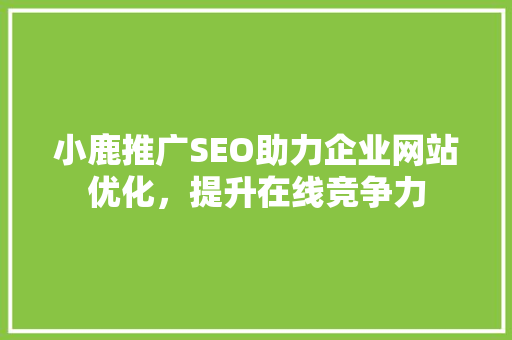 小鹿推广SEO助力企业网站优化，提升在线竞争力