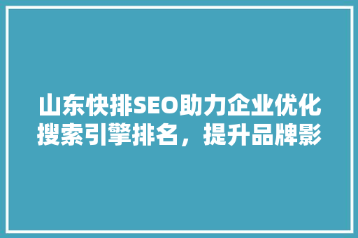 山东快排SEO助力企业优化搜索引擎排名，提升品牌影响力