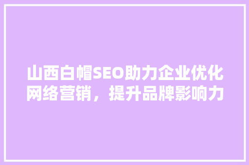 山西白帽SEO助力企业优化网络营销，提升品牌影响力