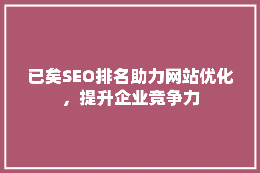 已矣SEO排名助力网站优化，提升企业竞争力