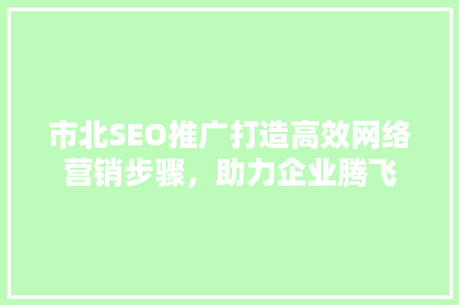 市北SEO推广打造高效网络营销步骤，助力企业腾飞