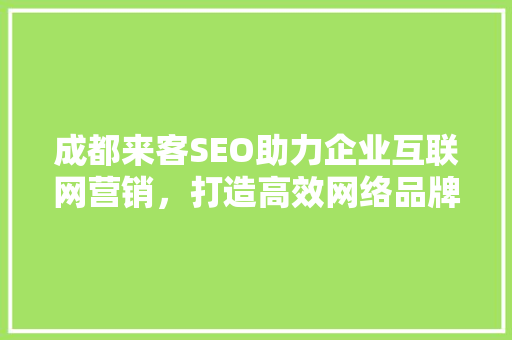 成都来客SEO助力企业互联网营销，打造高效网络品牌形象