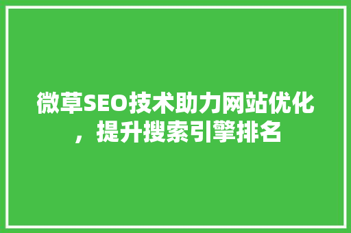 微草SEO技术助力网站优化，提升搜索引擎排名