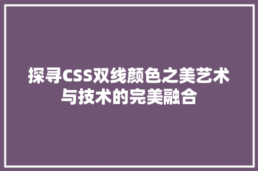 探寻CSS双线颜色之美艺术与技术的完美融合