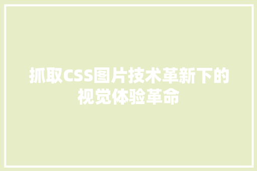 抓取CSS图片技术革新下的视觉体验革命