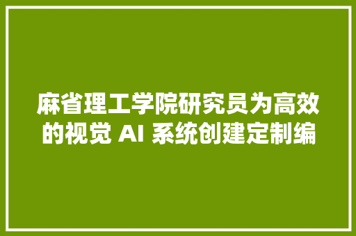 麻省理工学院研究员为高效的视觉 AI 系统创建定制编程措辞