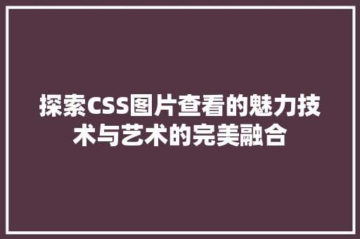 探索CSS图片查看的魅力技术与艺术的完美融合