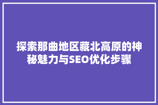 探索那曲地区藏北高原的神秘魅力与SEO优化步骤