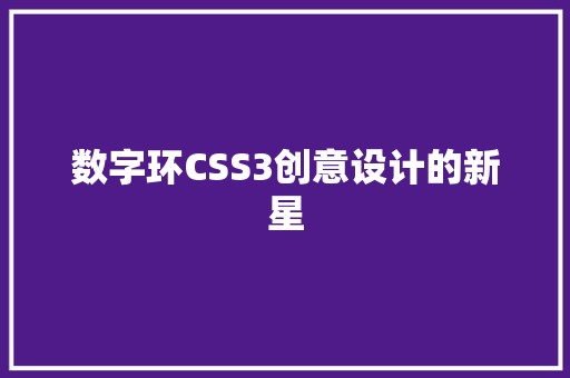 数字环CSS3创意设计的新星