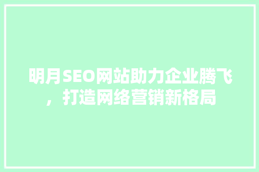 明月SEO网站助力企业腾飞，打造网络营销新格局