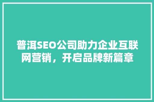 普洱SEO公司助力企业互联网营销，开启品牌新篇章