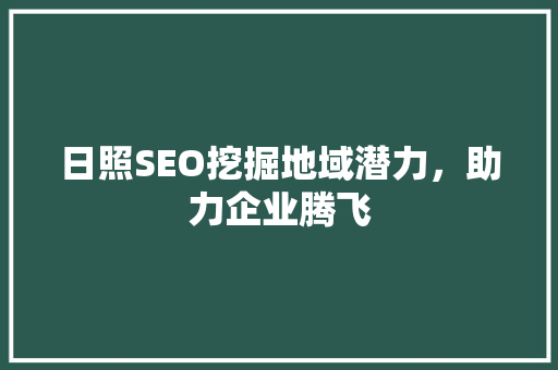 日照SEO挖掘地域潜力，助力企业腾飞