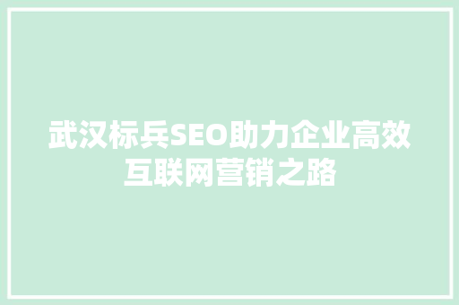 武汉标兵SEO助力企业高效互联网营销之路