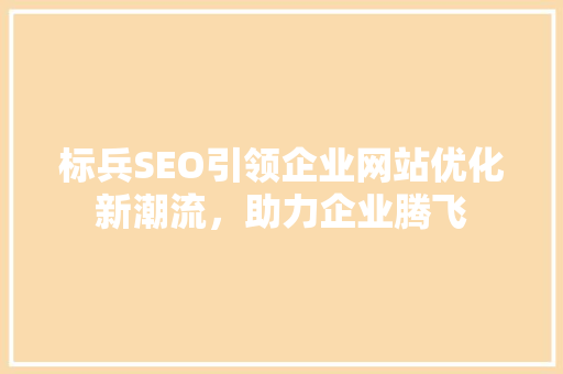 标兵SEO引领企业网站优化新潮流，助力企业腾飞