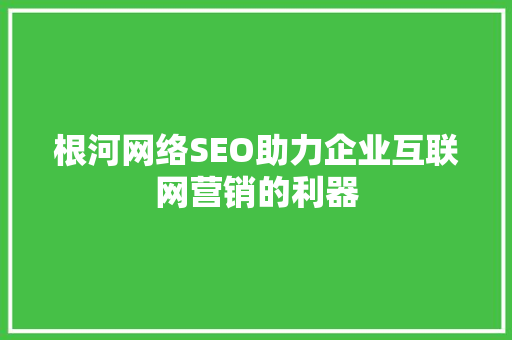 根河网络SEO助力企业互联网营销的利器