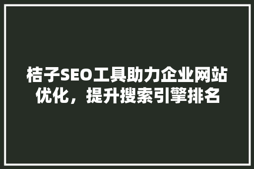 桔子SEO工具助力企业网站优化，提升搜索引擎排名