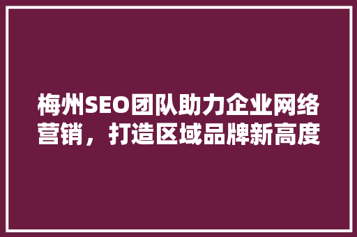 梅州SEO团队助力企业网络营销，打造区域品牌新高度