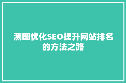 测图优化SEO提升网站排名的方法之路