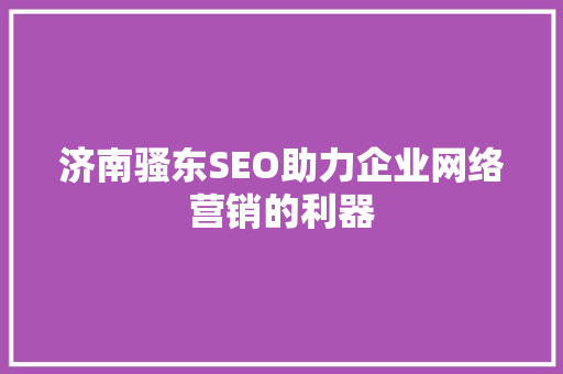 济南骚东SEO助力企业网络营销的利器