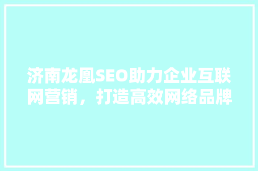 济南龙凰SEO助力企业互联网营销，打造高效网络品牌形象