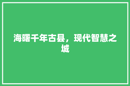 海曙千年古县，现代智慧之城