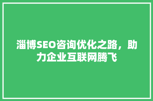 淄博SEO咨询优化之路，助力企业互联网腾飞