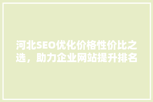 河北SEO优化价格性价比之选，助力企业网站提升排名