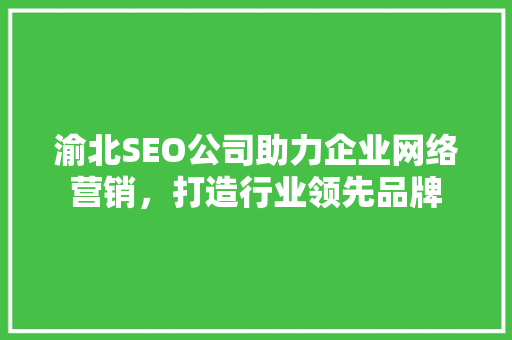 渝北SEO公司助力企业网络营销，打造行业领先品牌