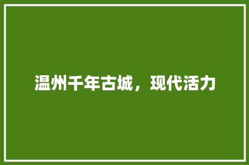 温州千年古城，现代活力