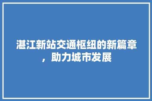 湛江新站交通枢纽的新篇章，助力城市发展