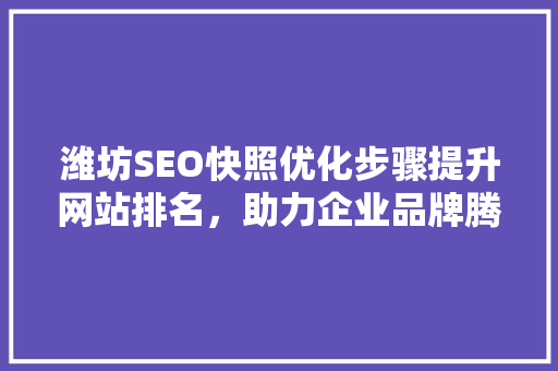 潍坊SEO快照优化步骤提升网站排名，助力企业品牌腾飞